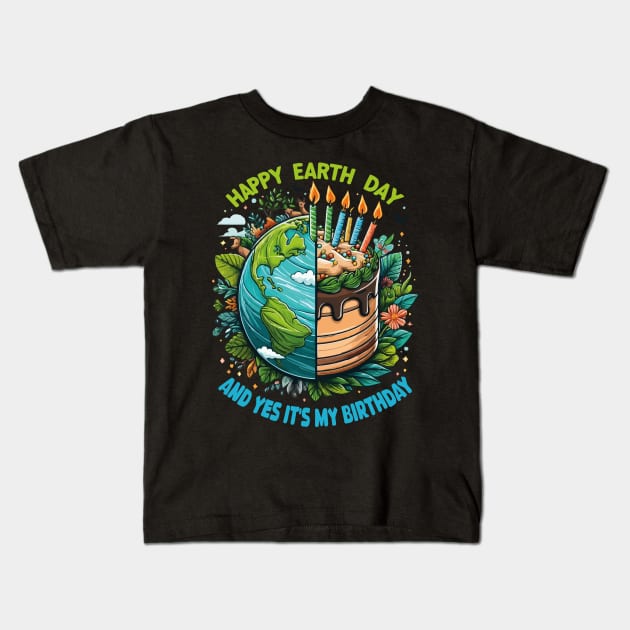 Born In Earth Day 2024 Happy Earth Day It's My Birthday Cute Kids T-Shirt by JUST PINK